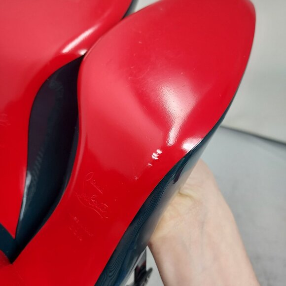 Christian Louboutin So Sab Patent Dark Green Pump - Picture 7 of 11